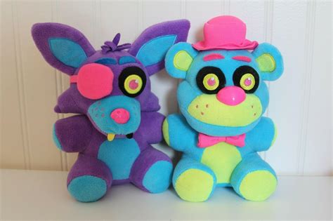 Five Nights at Freddy's FNAF Black Light Blue BEAR FOXY Purple Funko ...