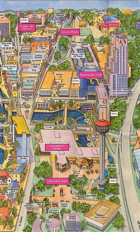 Close-up of River Center Mall | Map of Alamo Plaza & River Walk | San ...