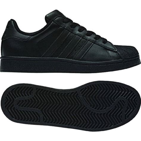 ADIDAS SUPERSTAR 2 J SHELL TOE G15722 BLACK/ALL BLACK ON BLACK ...