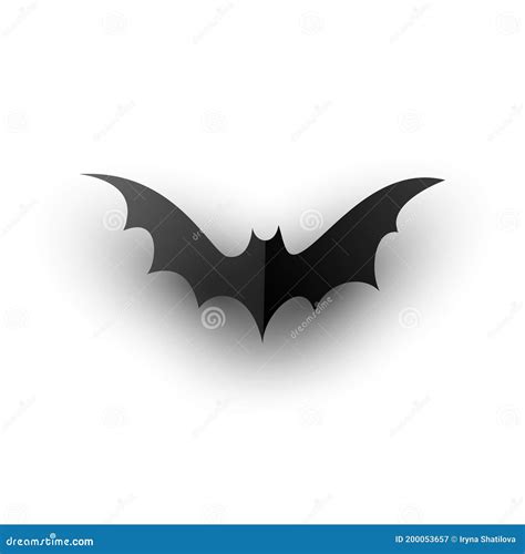 Halloween Hand Drawing Black Bat Isolated on White Background. Bats ...