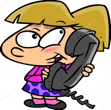 Cartoon Girl Talking on Phone Stock Vector Image by ©ronleishman #13982791