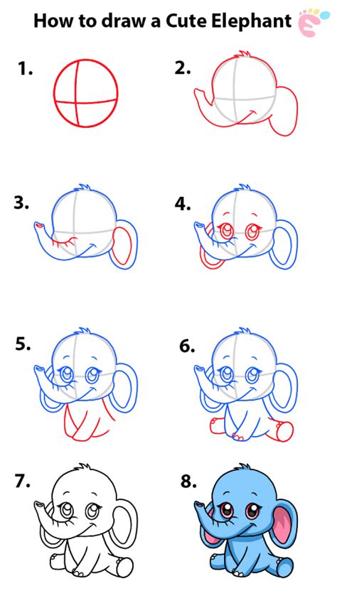 Learn how easy to draw a Baby Elephant - EASY TO DRAW EVERYTHING