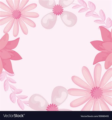 Pink floral background with beautiful flowers Vector Image