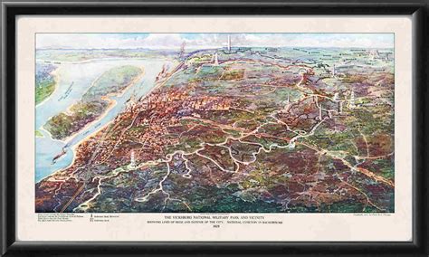 Vicksburg National Military Park, 1925 - Restored Bird's Eye View Map