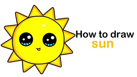 How to draw a cute sun easy step by step for beginners - YouTube