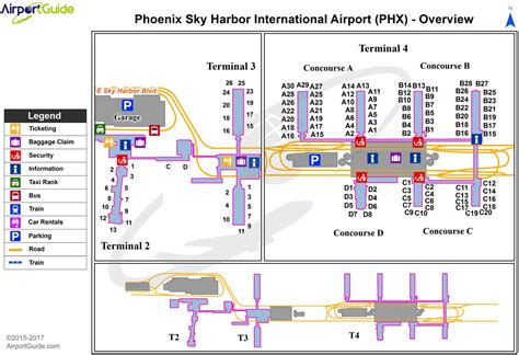 Phx airport terminal map - Phx terminal map (Arizona - USA)