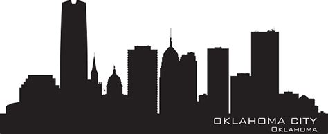 Oklahoma City Skyline Silhouette Stock Vektor Art und mehr Bilder von ...