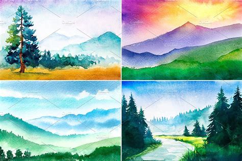 Landscape. Watercolor sketches. | Landscape sketch, Landscape paintings ...