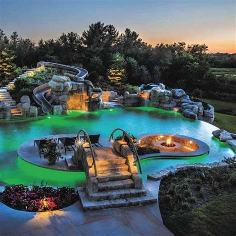 Backyard Landscaping Ideas to Inspire You: Backyard Pools With Slides