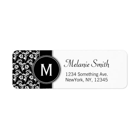 Monogram return address labels custom floral | Zazzle.com