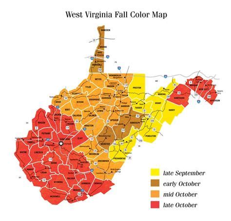 West Virginia Fall Color Map from the Division of Forestry Website ...