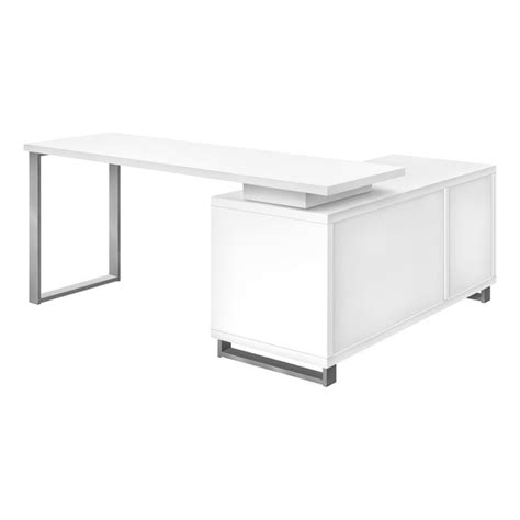 Office Desk | 72" White Executive L-Shaped Desk - OfficeDesk.com