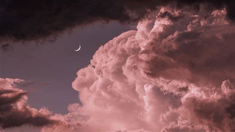 Pink, Sky, Clouds, Moon, Sunset - Free Wallpapers for Apple iPhone And ...