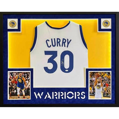 Steph Curry Signed Custom Framed Jersey Display with Color LED ...