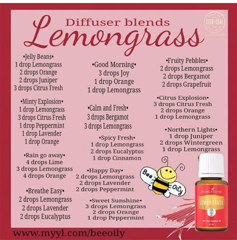 Lemongrass diffuser blends | Essential oil recipes, Living essentials ...