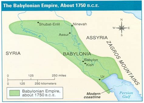 Map of Hammurabi's Babylonian Empire circa 1750 BC [700x500] : r/MapPorn