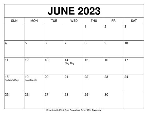 Free Printable Calendar June 2023 - Printable Templates Free