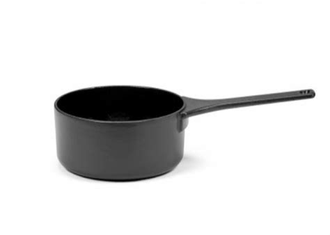 Enameled Cast Iron Saucepan in Black | Artisan Crafted