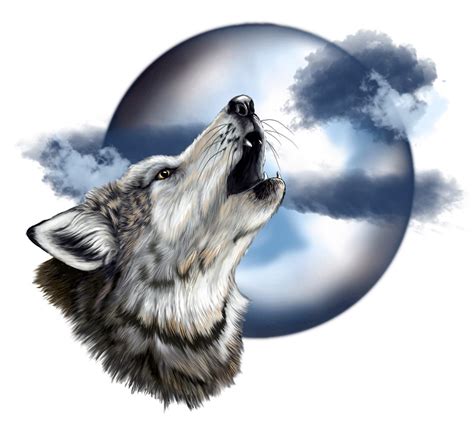 Wolf Howling At Moon Drawing at GetDrawings | Free download