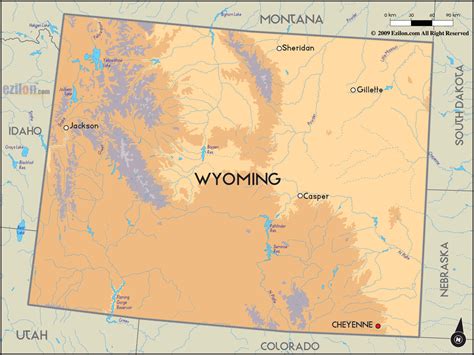 Map Of Us Wyoming – Topographic Map of Usa with States