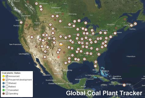 Coal Burning Power Plants Map