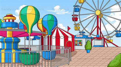 Amusement Park Background Cartoon Vector Clipart - FriendlyStock