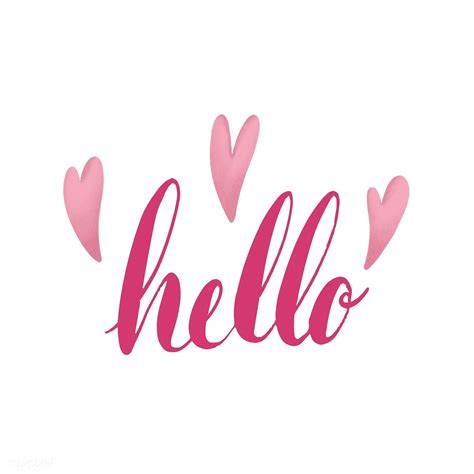 The word hello typography decorated with hearts vector | free image by ...