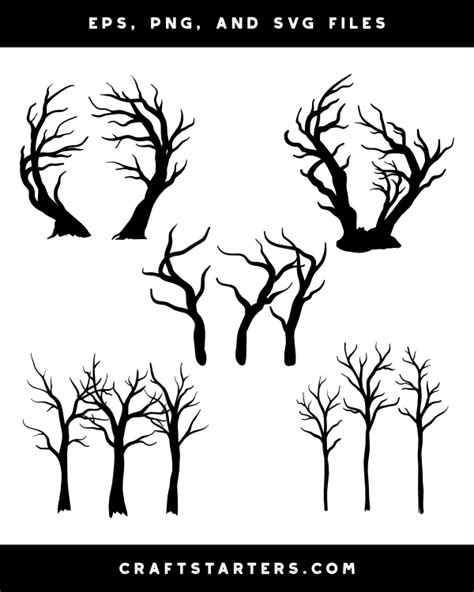 Spooky Forest Silhouette Clip Art