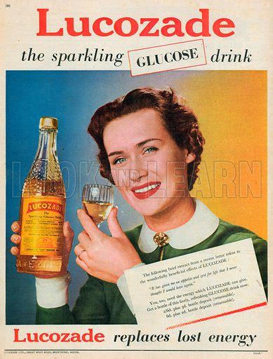 Lucozade Glucose Advertisement, 1952 stock image | Look and Learn