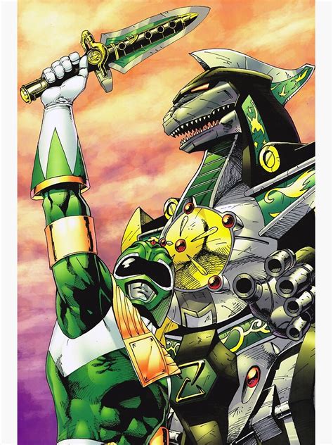 "Green Ranger and Dragonzord" Canvas Print by Sevensigma | Redbubble