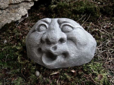 Garden Rock Face Concrete Garden Face Funny Face Rocks With - Etsy