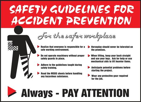 Safety Guidelines For Accident Prevention Safety Posters PST211