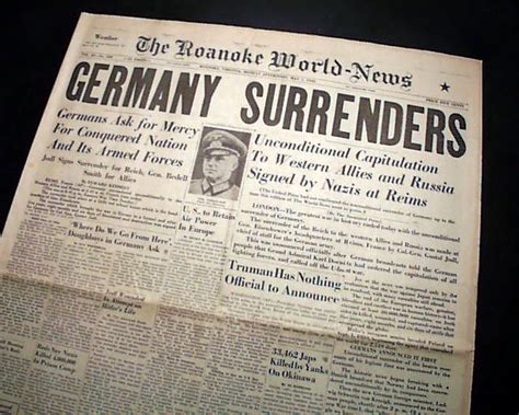 Germany surrenders... - RareNewspapers.com