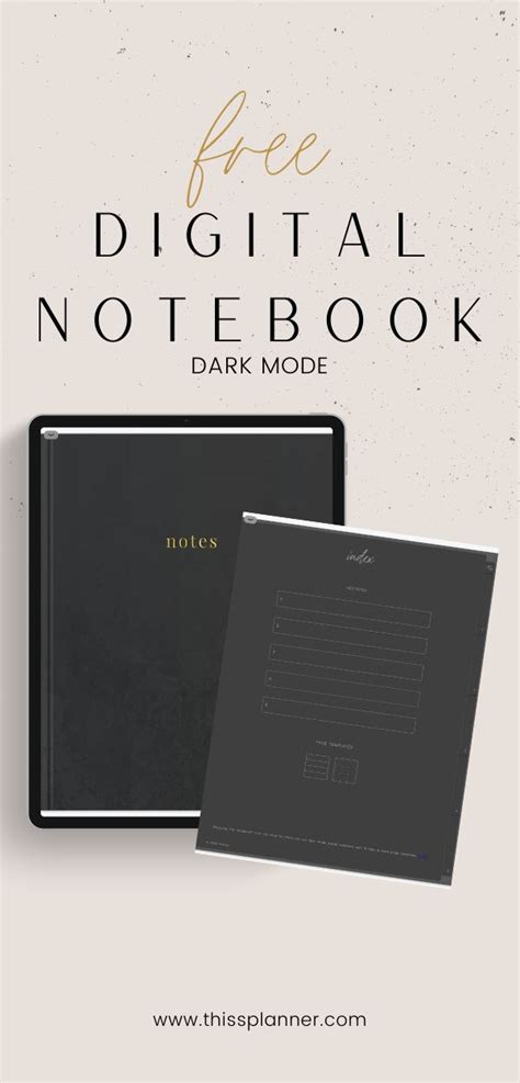 free dark mode digital notebook - for goodnotes notability | Free ...