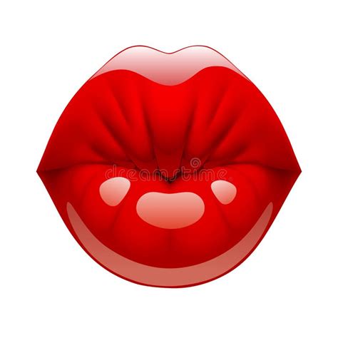 Red kissing lips stock vector. Illustration of pretty - 63486272