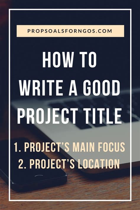 How to Write a Good Project Title - proposalforNGOs