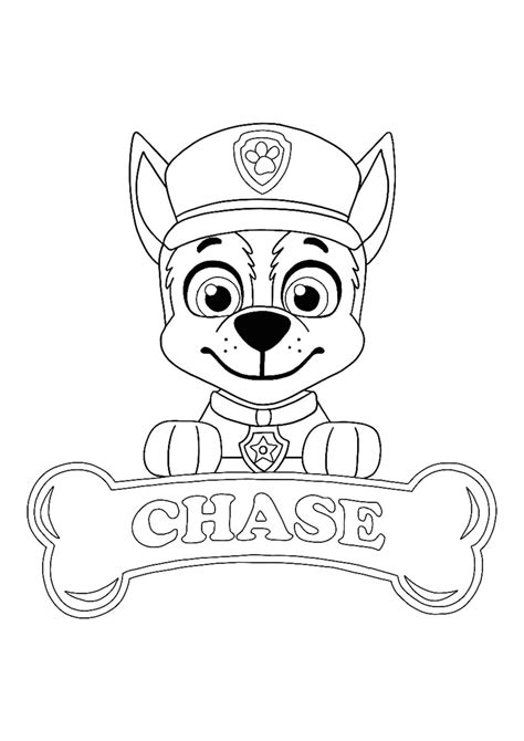 Paw Patrol Chase Coloring Pages - 4 Free Printable Coloring Sheets | 2021