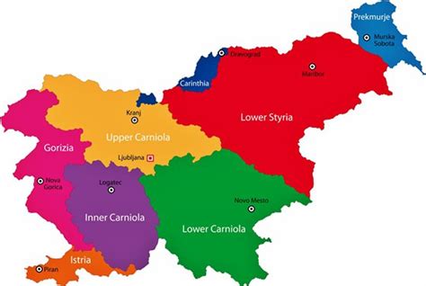 Slowenien Karte der Regionen und Provinzen - OrangeSmile.com