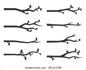 Tree Branch Silhouettes Vector Set: vector de stock (libre de regalías ...