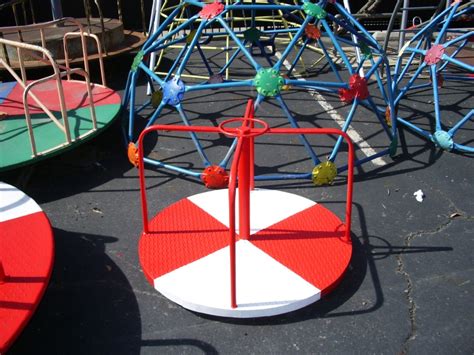 Playground - Small Metal Merry-Go-Round in Playground / Park / Outdoor