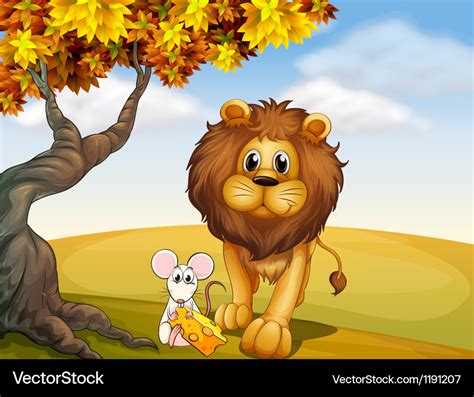 A lion and mouse Royalty Free Vector Image - VectorStock