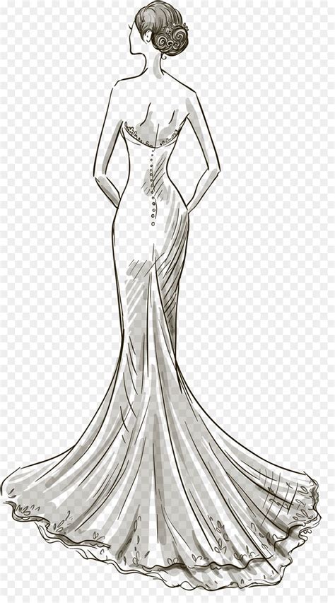 Wedding Dress Drawing Model Wedding Dress Free Transparent PNG Clipart ...