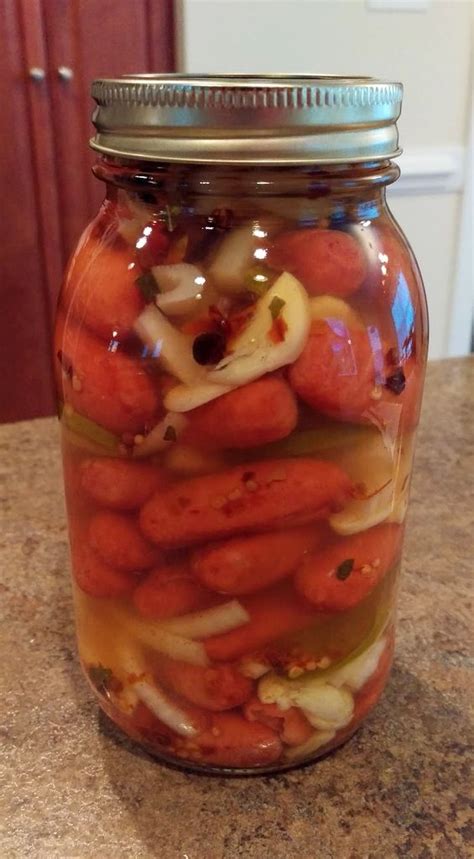 Hot Pickled Sausages | Hot sausage recipes, Canning recipes, Pickled ...