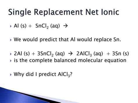 Can You Write Net Ionic Equations For Single Replacement Reactions ...