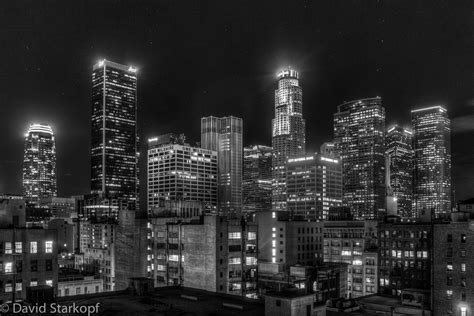 Los Angeles Skyline. Black and White City by dstarphotos on Etsy