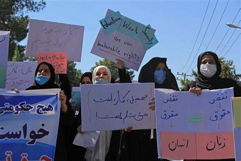 Afghan women stage rights protest a day after Taliban leader's remark ...