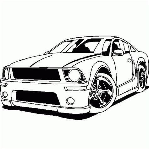 Easy Mustang Coloring Page - Free Printable Coloring Pages for Kids