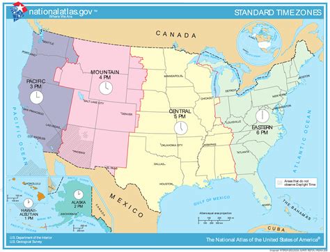 Usa Map With States And Time Zones