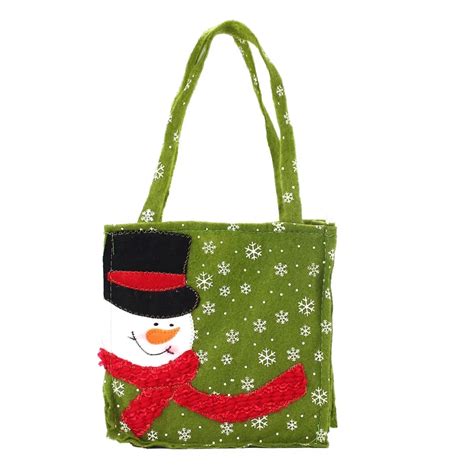 Creative Christmas Gift Bag Pattern Santa Claus Candy Bag Handbag Home ...