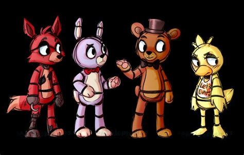 Fnaf.Freddy,Bonnie,Chica and Foxy. | Fan art drawing, Disney fan art ...